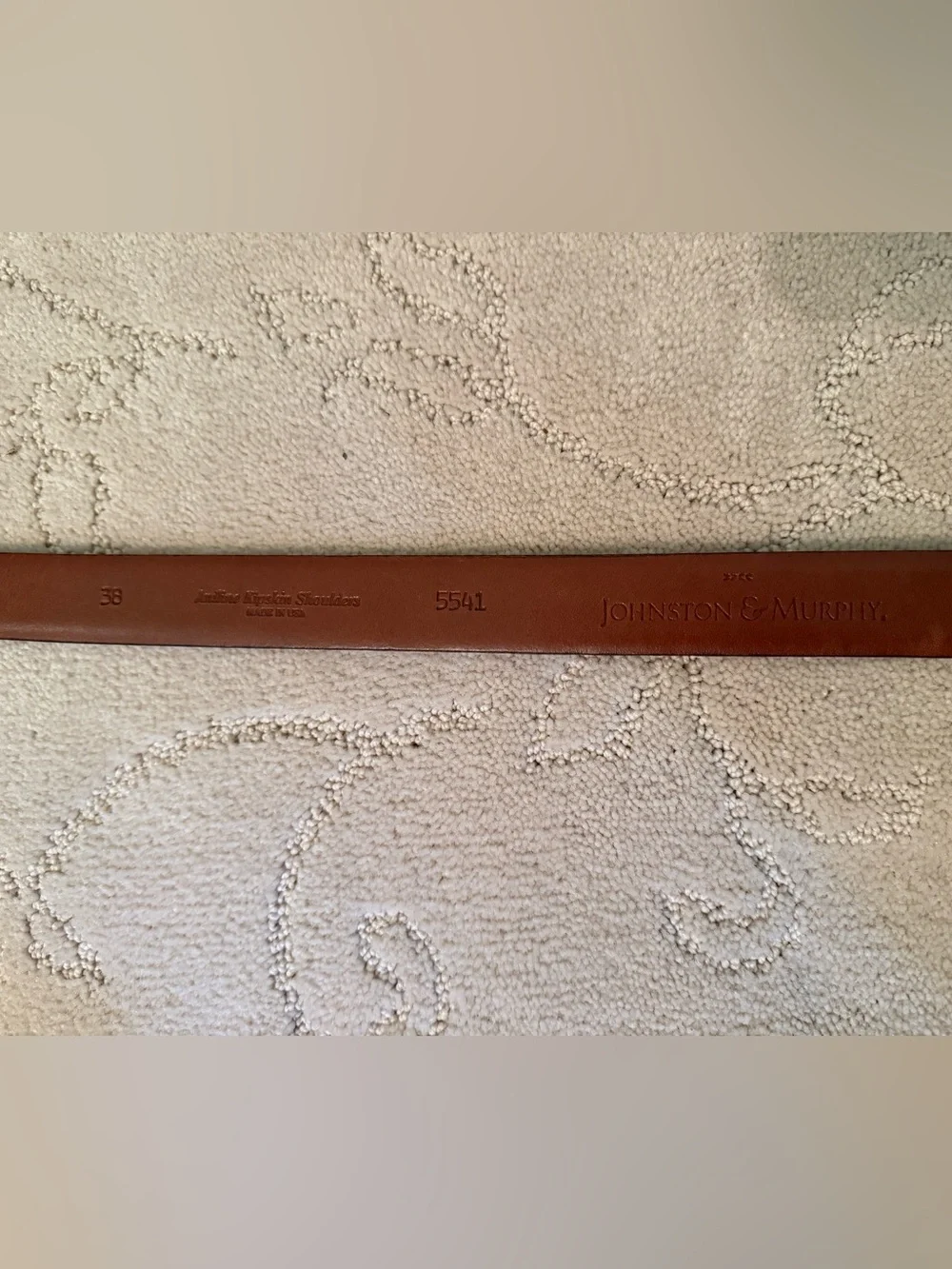 Johnston & Murphy Brown Leather Belt – Size 38 – Made in USA